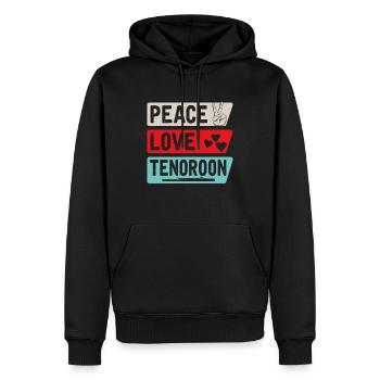 Peace Love Tenoroon Instrument Music - Männer Premium Bio Hoodie - Schwarz - Vorne - Nico (187cm)