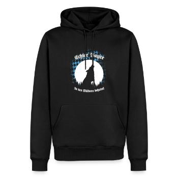 Echter Bayer - In den Wäldern daheim - Männer Premium Bio Hoodie - Schwarz - Vorne - Nico (187cm)