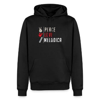 Peace Love Melodica Instrument de musique - Sweat à capuche Premium bio Homme - noir - Devant - Nico (187cm)