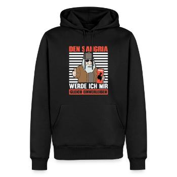DEN SANGRIA WERDE ICH MIR GLEICH EINVERLEIBEN - Männer Premium Bio Hoodie - Schwarz - Vorne - Nico (187cm)