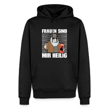 FRAUEN SIND MIR HEILIG Harald Krull - Männer Premium Bio Hoodie - Schwarz - Vorne - Nico (187cm)