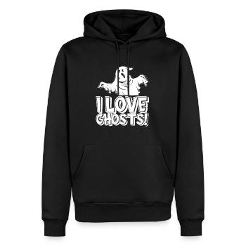 Halloween I Love Ghosts - Men’s Premium Organic Hoodie - black - Front - Nico (187cm)