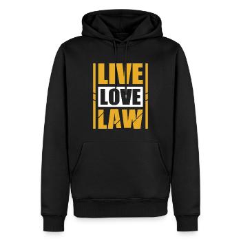 Jurastudenten, Examenskandidaten Jurist - Männer Premium Bio Hoodie - Schwarz - Vorne - Nico (187cm)
