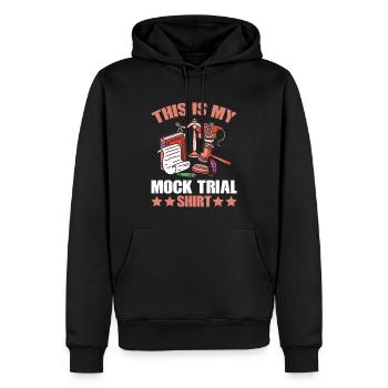 C’EST MA CHEMISE DE PROCÈS SIMULÉ Avocat Étudiant en droit - Sweat à capuche Premium bio Homme - noir - Devant - Nico (187cm)
