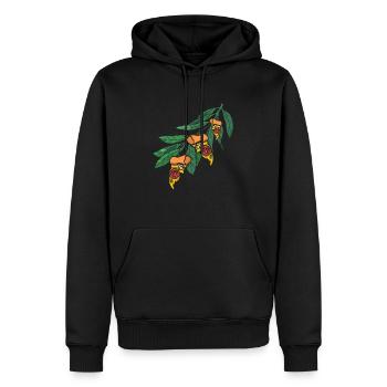 Feuilles de pizza - Sweat à capuche Premium bio Homme - noir - Devant - Nico (187cm)