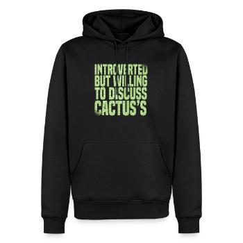 Cactus Garden Funny Cactus - Sweat à capuche Premium bio Homme - noir - Devant - Nico (187cm)
