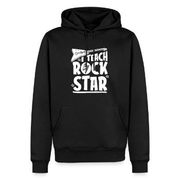 Professeur de musique Professeur de musique Guitare - Sweat à capuche Premium bio Homme - noir - Devant - Nico (187cm)