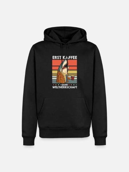 Haifisch Kaffee - Männer Premium Bio Hoodie - Schwarz