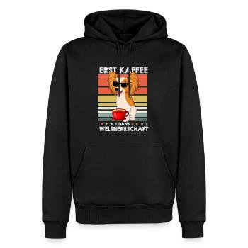 Papillon Sonnenbrille Kaffee - Männer Premium Bio Hoodie - Schwarz - Vorne - Nico (187cm)