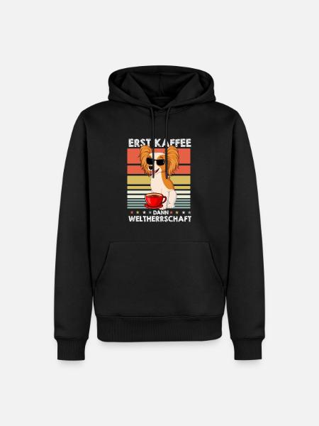 Papillon Sonnenbrille Kaffee - Männer Premium Bio Hoodie - Schwarz