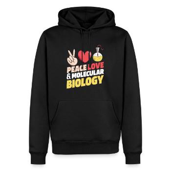 Biologiste biologique Paix Cher biologiste moléculaire - Sweat à capuche Premium bio Homme - noir - Devant - Nico (187cm)