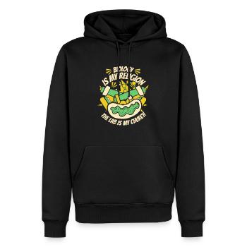 Laboratoire de biologie Biologiste moléculaire - Sweat à capuche Premium bio Homme - noir - Devant - Nico (187cm)