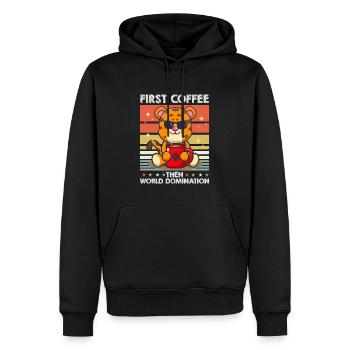 Cheetah Lunettes de soleil Café - Sweat à capuche Premium bio Homme - noir - Devant - Nico (187cm)