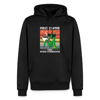 Mante religieuse Mantis Lunettes de soleil Café - Sweat à capuche Premium bio Homme - noir - Devant - Nico (187cm)