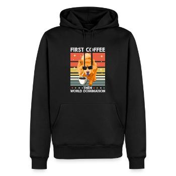 Chow Chow Sonnenbrille Kaffee - Männer Premium Bio Hoodie - Schwarz - Vorne - Nico (187cm)