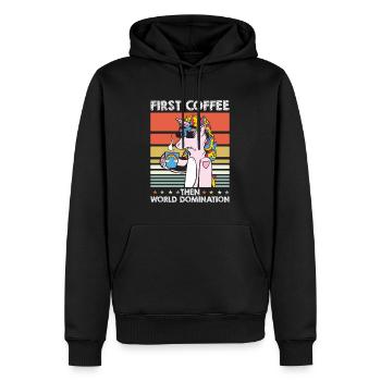 Einhorn Unicorn Kaffee Sonnenbrille - Männer Premium Bio Hoodie - Schwarz - Vorne - Nico (187cm)