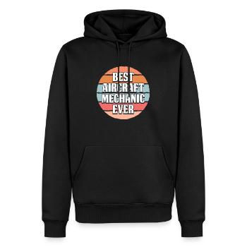 Flugzeug Mechaniker - Männer Premium Bio Hoodie - Schwarz - Vorne - Nico (187cm)