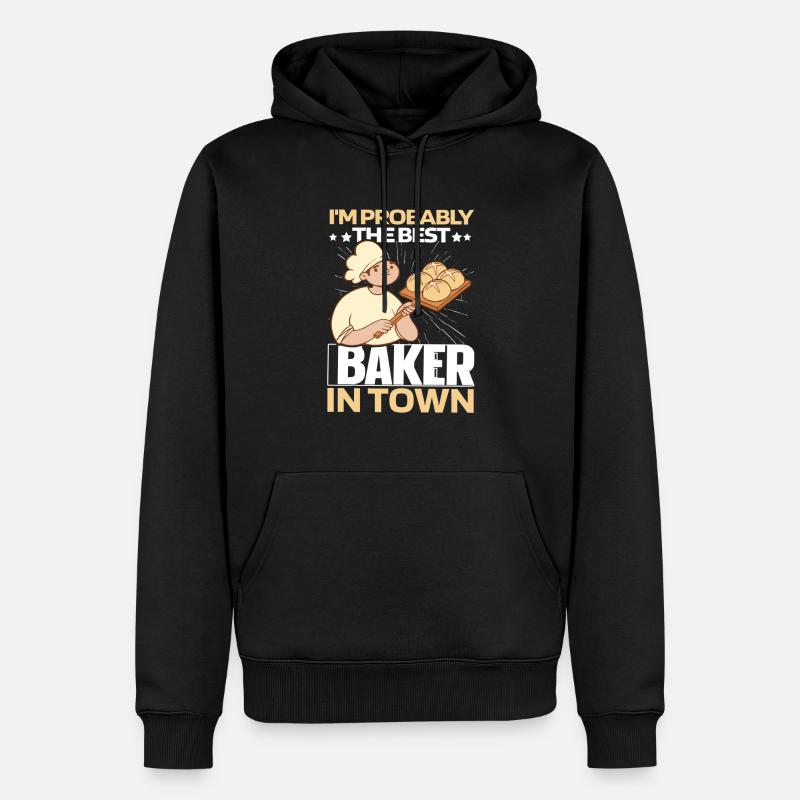 Backen Bäcker Bäckerei - Männer Premium Bio Hoodie - Schwarz
