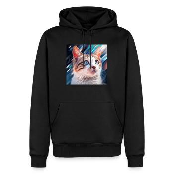 cute cat in art - Männer Premium Bio Hoodie - Schwarz - Vorne - Nico (187cm)