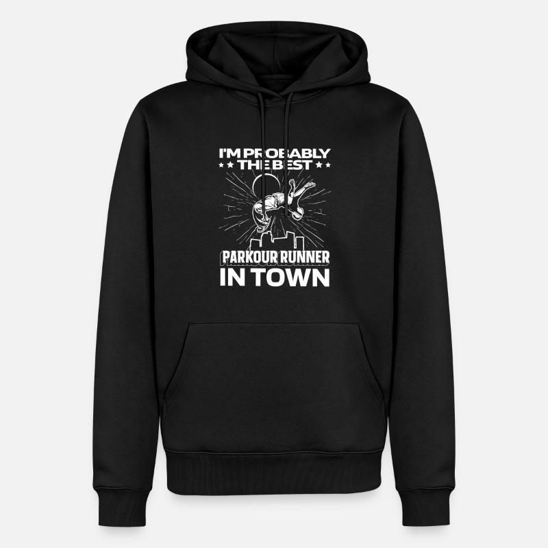 Parkour drôle - Sweat à capuche Premium bio Homme - noir