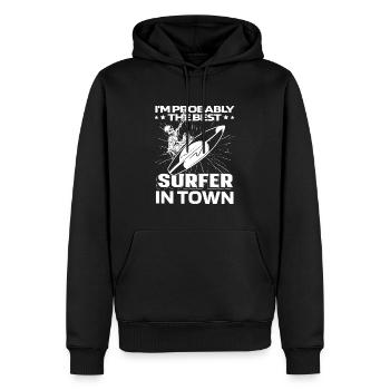 Surfer Surfen Lustig - Männer Premium Bio Hoodie - Schwarz - Vorne - Nico (187cm)