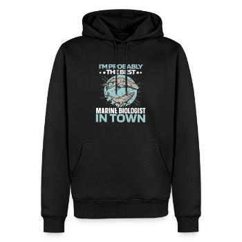 Biologiste marin Biologie marine Humour - Sweat à capuche Premium bio Homme - noir - Devant - Nico (187cm)