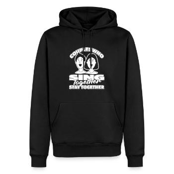 Couple de chefs de chœur - Sweat à capuche Premium bio Homme - noir - Devant - Nico (187cm)