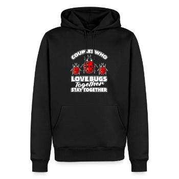 Entomologie Entomologiste Couple d’insectes - Sweat à capuche Premium bio Homme - noir - Devant - Nico (187cm)