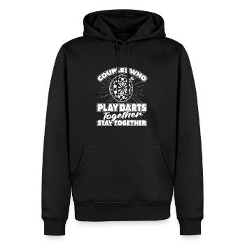 Dart Dartspieler Paar - Männer Premium Bio Hoodie - Schwarz - Vorne - Nico (187cm)