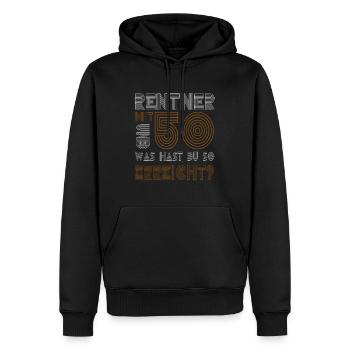 Rentner mit 50 und was hast du erreicht? - Männer Premium Bio Hoodie - Schwarz - Vorne - Nico (187cm)