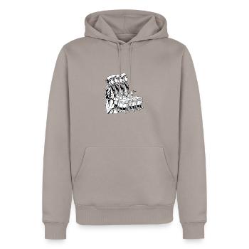 Spielmannszug Drums - Männer Premium Bio Hoodie - Taupe - Vorne - Nico (187cm)