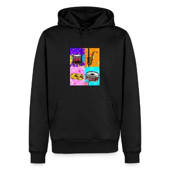 Spielmannszug Batterie Pop Art - Sweat à capuche Premium bio Homme - noir - Devant - Nico (187cm)