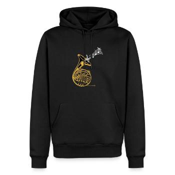 Fanfare Train Tuba Partitions musicales - Sweat à capuche Premium bio Homme - noir - Devant - Nico (187cm)