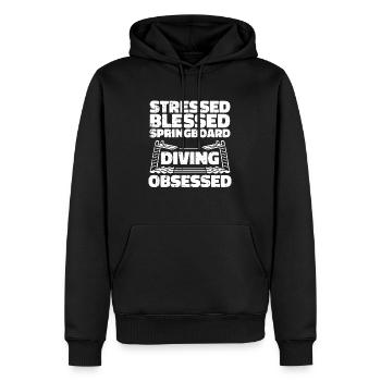 Turmspringen Turmspringer Humor - Männer Premium Bio Hoodie - Schwarz - Vorne - Nico (187cm)