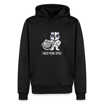 Großer Panda Pandabär Astronaut - Männer Premium Bio Hoodie - Schwarz - Vorne - Nico (187cm)