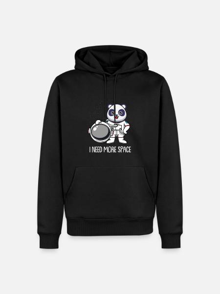 Panda géant Panda Ours Astronaute - Sweat à capuche Premium bio Homme - noir