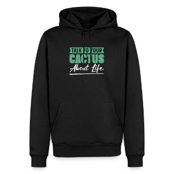 Kaktus Garten - Männer Premium Bio Hoodie - Schwarz - Vorne - Nico (187cm)