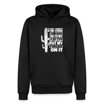 Jardin de cactus - Sweat à capuche Premium bio Homme - noir - Devant - Nico (187cm)