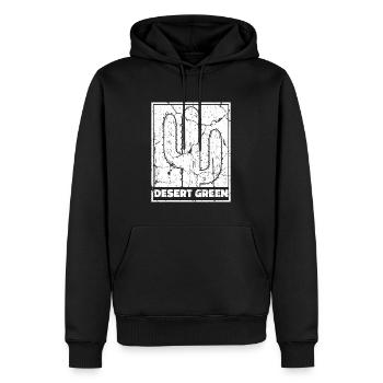 Jardin de cactus - Sweat à capuche Premium bio Homme - noir - Devant - Nico (187cm)