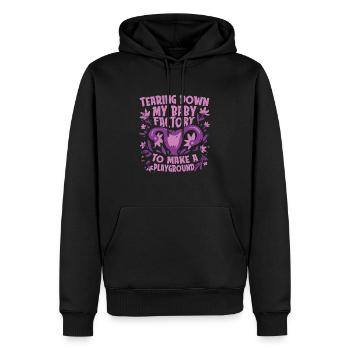 Hysterektomie - Männer Premium Bio Hoodie - Schwarz - Vorne - Nico (187cm)