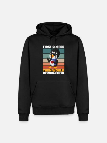 Penguin Coffee - Men’s Premium Organic Hoodie - black
