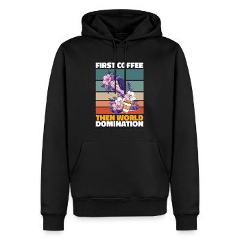Schlange Kaffee - Männer Premium Bio Hoodie - Schwarz - Vorne - Nico (187cm)