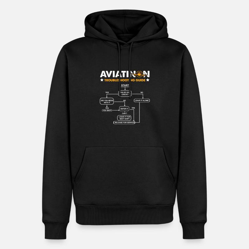 Mécanicien d’avion drôle - Sweat à capuche Premium bio Homme - noir