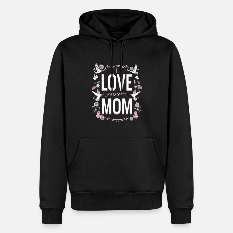 Design mignon - J’aime ma mère - Sweat à capuche Premium bio Homme - noir