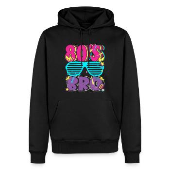 80's Bro 80er Jahre Party - Männer Premium Bio Hoodie - Schwarz - Vorne - Nico (187cm)