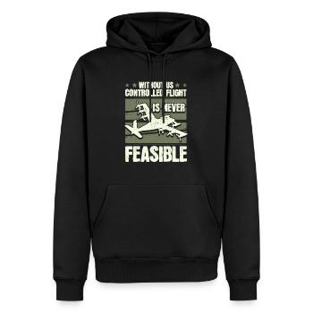 Mécanicien d’aéronefs - Sweat à capuche Premium bio Homme - noir - Devant - Nico (187cm)