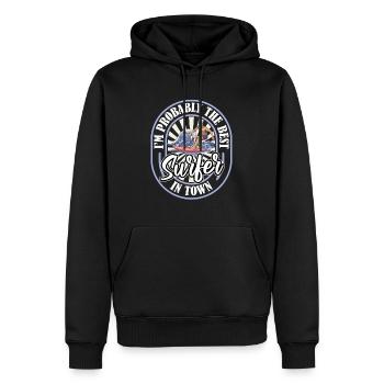 Surfer Surfen Lustig - Männer Premium Bio Hoodie - Schwarz - Vorne - Nico (187cm)