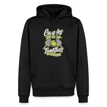 Paire de pickleball - Sweat à capuche Premium bio Homme - noir - Devant - Nico (187cm)