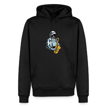 Saxophone Saxophone Astronaut - Men’s Premium Organic Hoodie - black - Front - Nico (187cm)