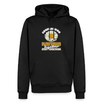 Paire de marguerites de fleurs d’oie - Sweat à capuche Premium bio Homme - noir - Devant - Nico (187cm)